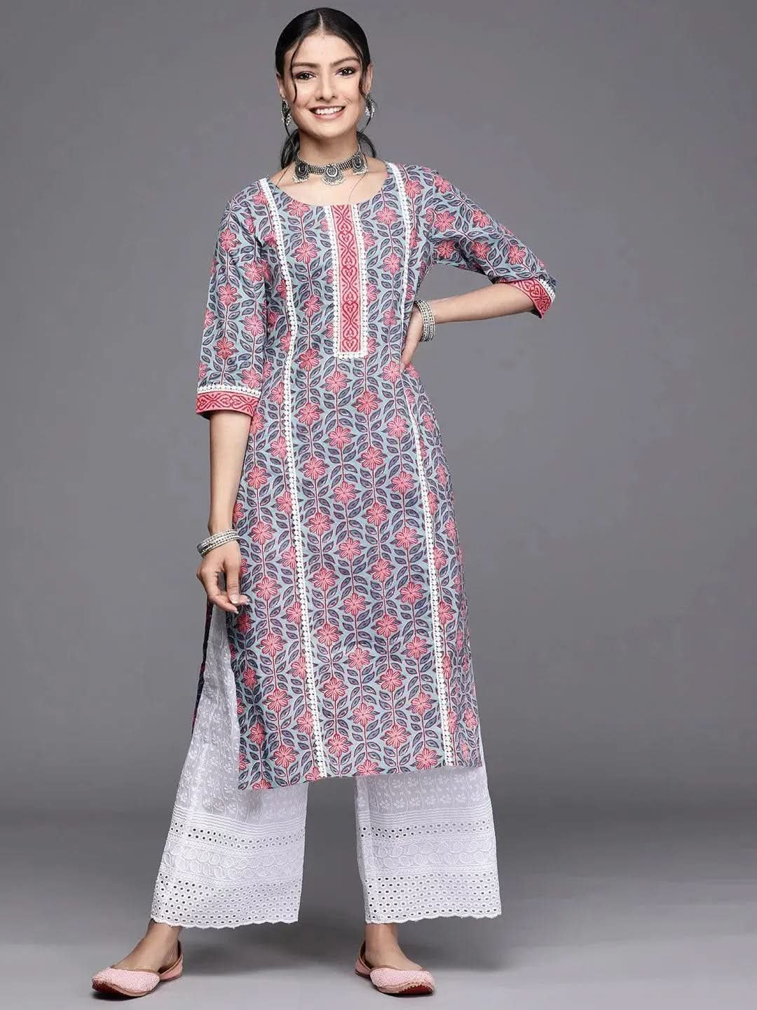 blue-printed-cotton-kurta-libas-1-27530727096470.jpg Blue Printed Cotton Kurta - Image 1